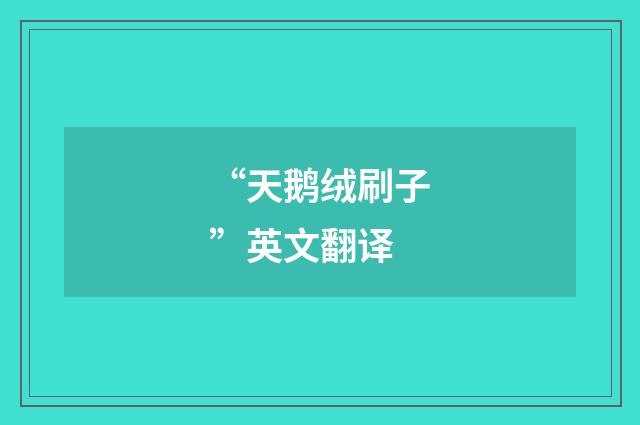 “天鹅绒刷子”英文翻译