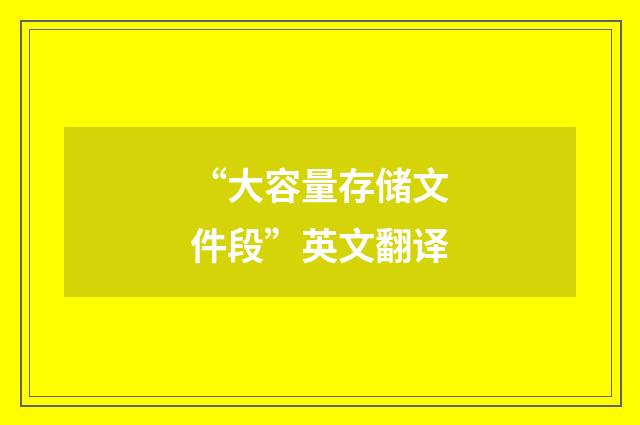 “大容量存储文件段”英文翻译
