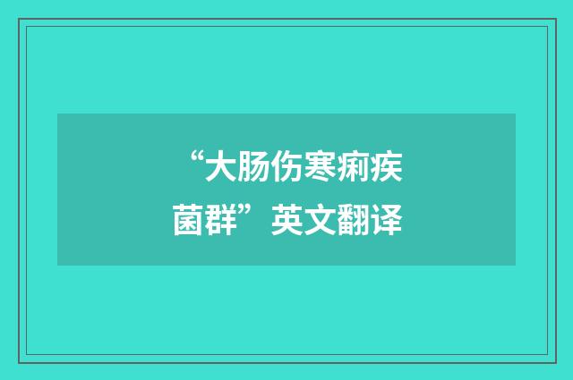 “大肠伤寒痢疾菌群”英文翻译