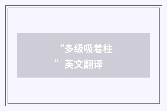 “多级吸着柱”英文翻译
