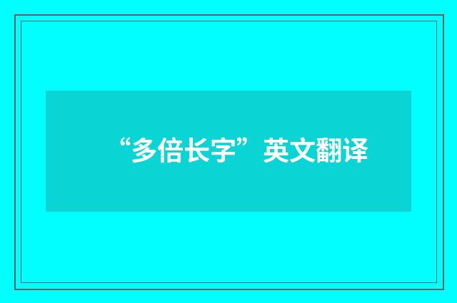 “多倍长字”英文翻译