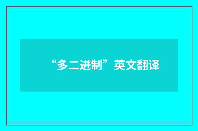 “多二进制”英文翻译