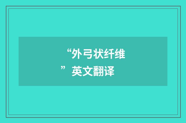 “外弓状纤维”英文翻译