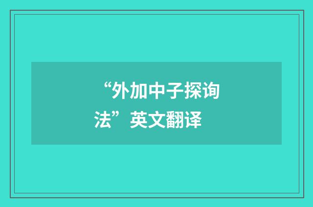 “外加中子探询法”英文翻译