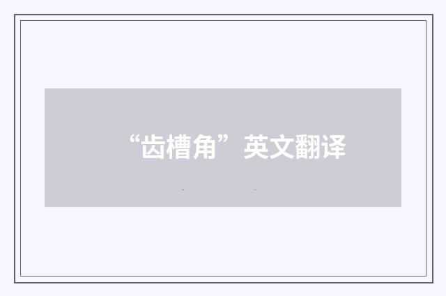 “齿槽角”英文翻译