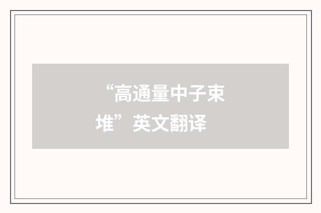 “高通量中子束堆”英文翻译