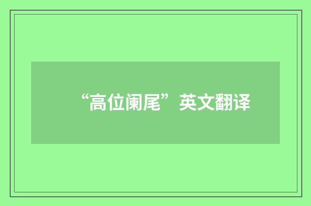 “高位阑尾”英文翻译