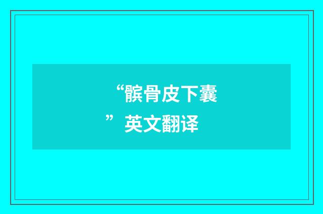 “髌骨皮下囊”英文翻译
