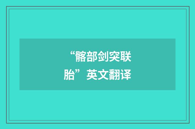 “髂部剑突联胎”英文翻译