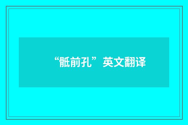 “骶前孔”英文翻译