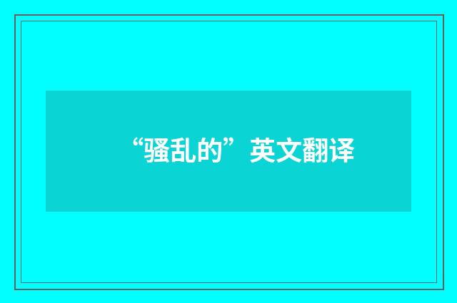 “骚乱的”英文翻译