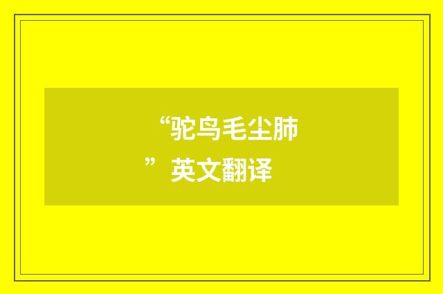 “驼鸟毛尘肺”英文翻译