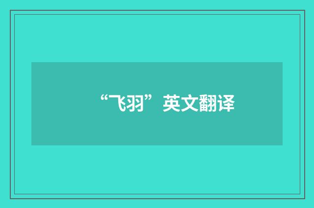 “飞羽”英文翻译