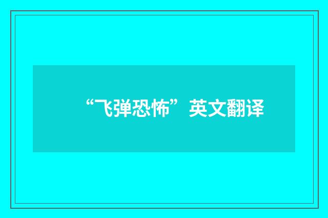 “飞弹恐怖”英文翻译