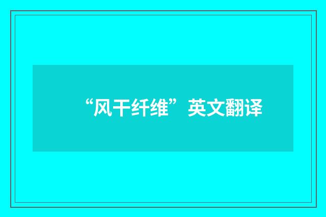“风干纤维”英文翻译