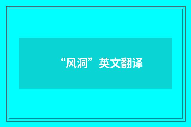“风洞”英文翻译