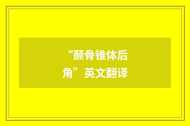“颞骨锥体后角”英文翻译