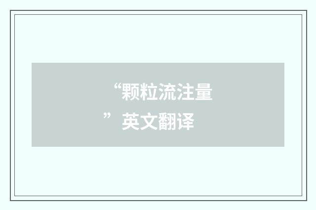 “颗粒流注量”英文翻译