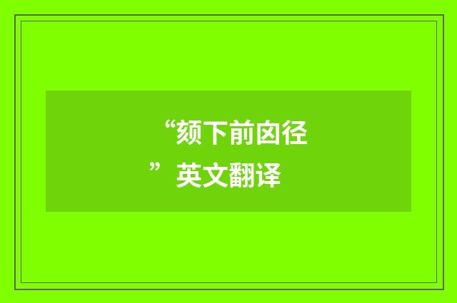 “颏下前囟径”英文翻译