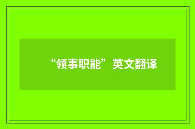 “领事职能”英文翻译