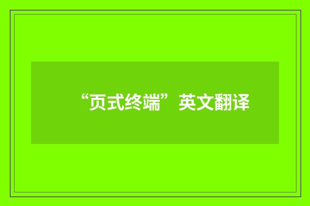 “页式终端”英文翻译