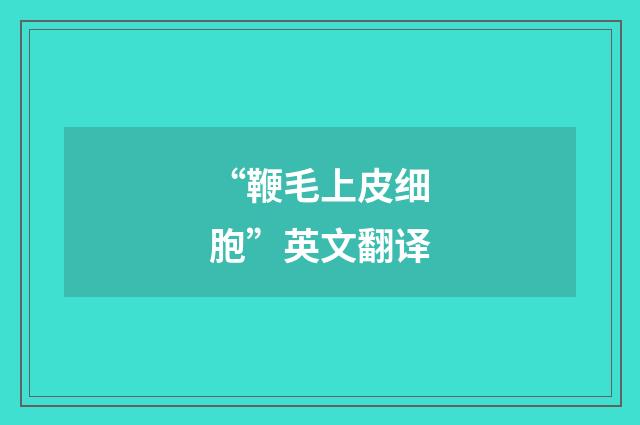 “鞭毛上皮细胞”英文翻译