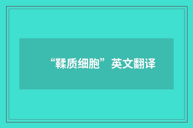 “鞣质细胞”英文翻译