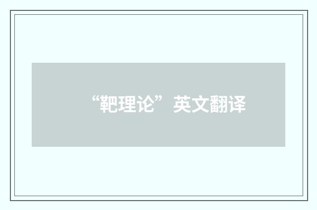 “靶理论”英文翻译