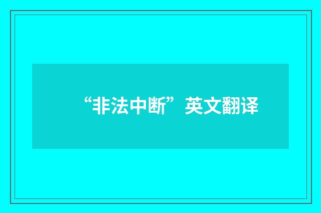 “非法中断”英文翻译
