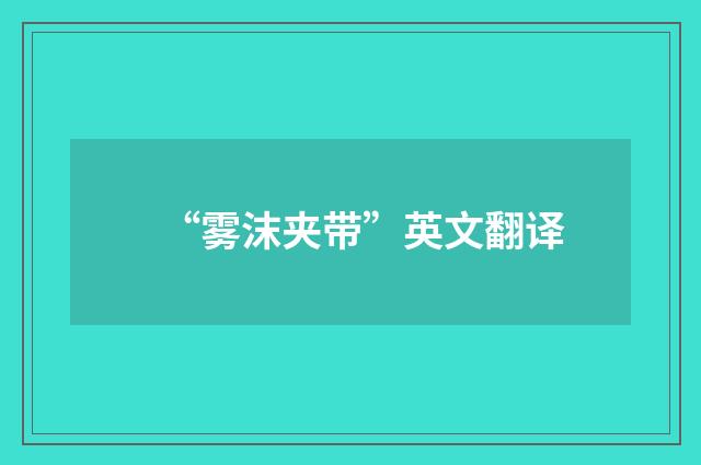 “雾沫夹带”英文翻译