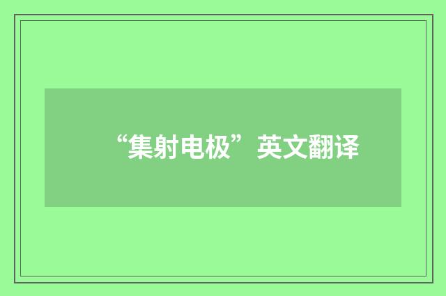 “集射电极”英文翻译