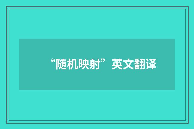 “随机映射”英文翻译