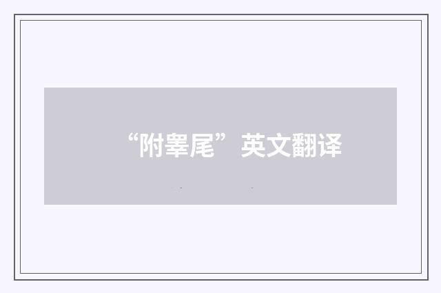 “附睾尾”英文翻译