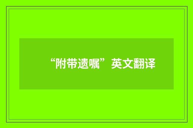 “附带遗嘱”英文翻译