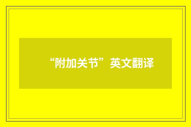 “附加关节”英文翻译