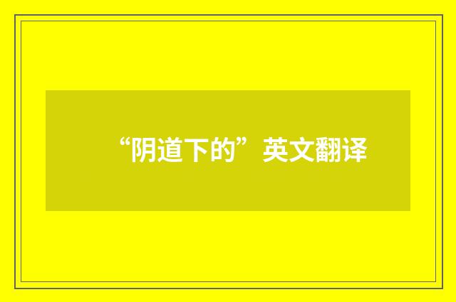 “阴道下的”英文翻译