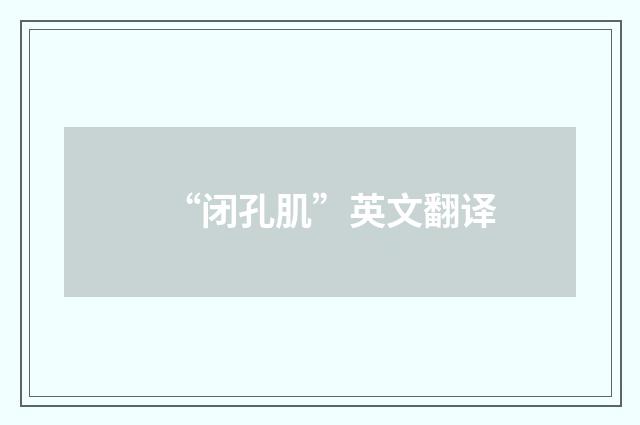 “闭孔肌”英文翻译