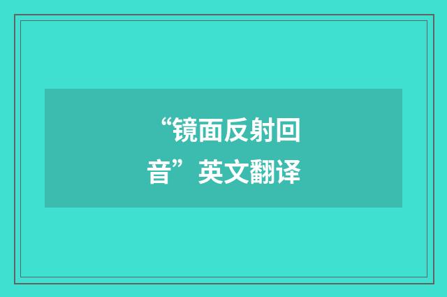 “镜面反射回音”英文翻译