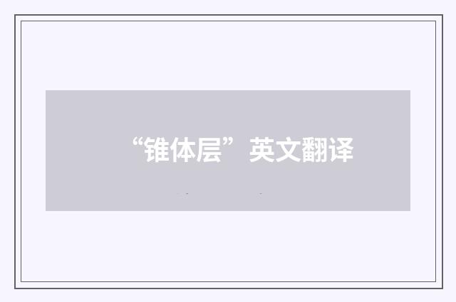 “锥体层”英文翻译