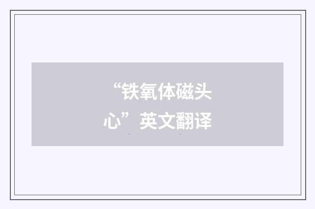 “铁氧体磁头心”英文翻译
