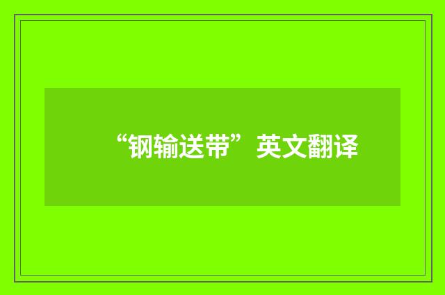 “钢输送带”英文翻译