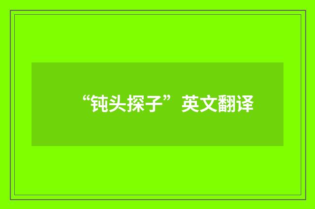“钝头探子”英文翻译