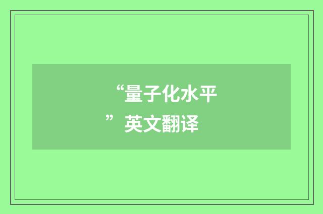 “量子化水平”英文翻译