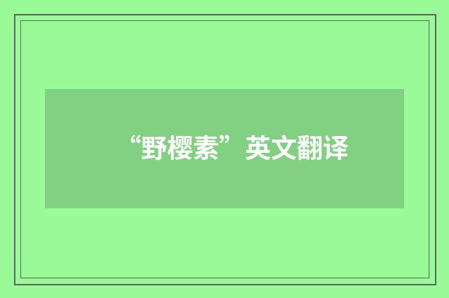 “野樱素”英文翻译