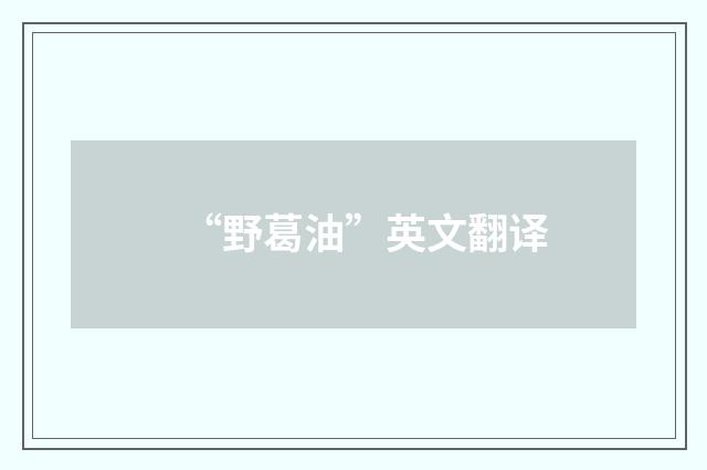 “野葛油”英文翻译