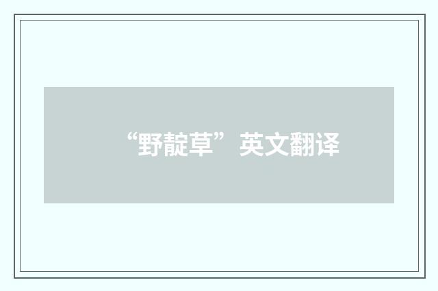 “野靛草”英文翻译