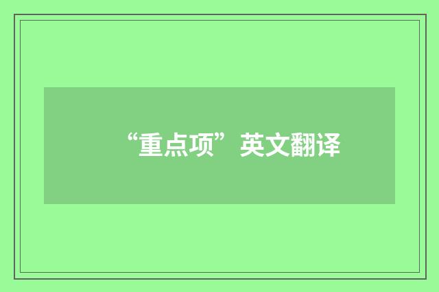 “重点项”英文翻译