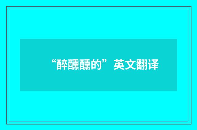 “醉醺醺的”英文翻译