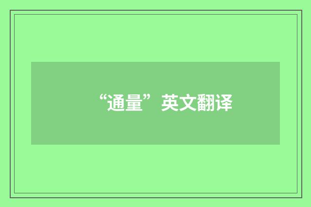 “通量”英文翻译