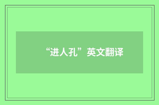 “进人孔”英文翻译